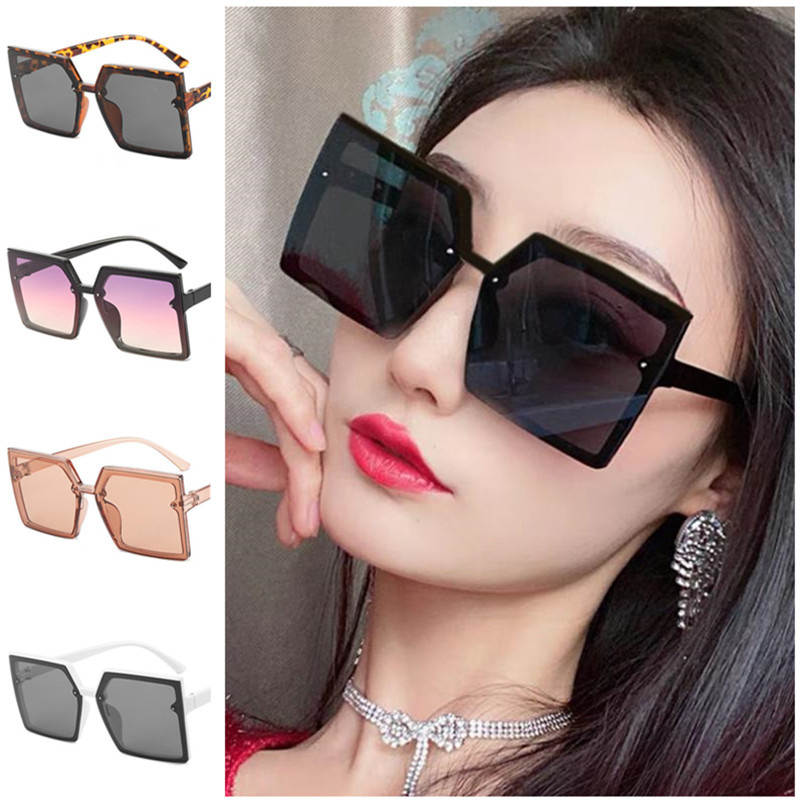 

Fashion Women Sunglasses Oversize Frame Sun Glasses Rivet Adumbral Anti-UV Spectacles Personality Square Eyeglasses Ornamenta A++