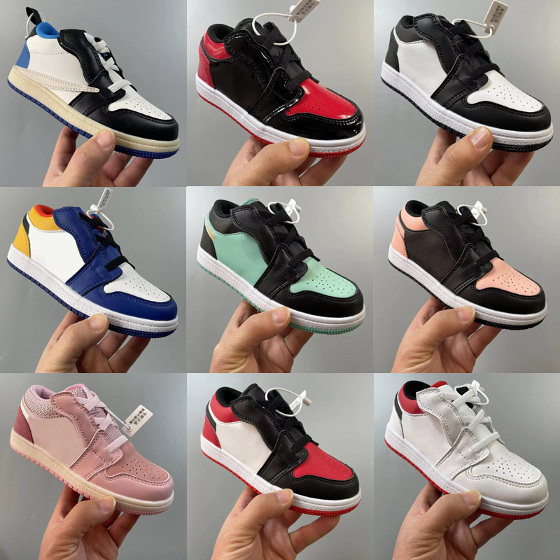 

2022 Top Quality Kids 1 low Basketball Shoes Space Jam Bred Concord Gym Red Children Boy Girls 1s Toddlers Birthday Gift youth sports Tucker Kim Jones Sneaker, As picture 8