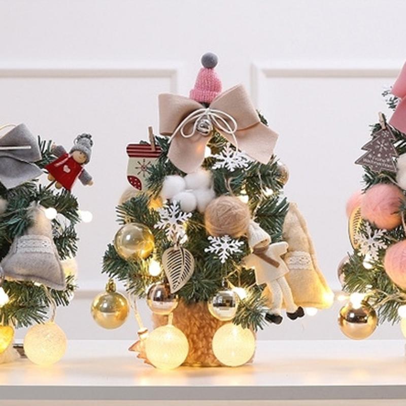 

Christmas Decorations Table Top Tree Mini 30cm Desk Xmas DIY Light Design Party Ornament Decorated For Home Office Decoration