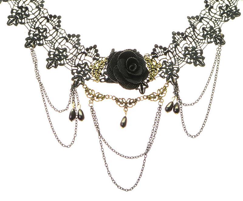 

Pendant Necklaces 1pc Retro Women'S Lace Rose Beads Gothic Style Choker Tattoo Necklace Jewelry Accessories Prom Dress Up