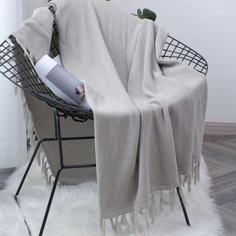 

Blankets Nordic Style Pure Color Tassels Throw Blanket Super Soft Cozy Bed Bedding Sofa Pography Prop 120x150cm Supplies