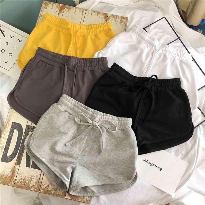 Sports shorts women&#039;s summer pure cotton wear running Beach Hot Pants Fitness Yoga loose wide leg home casual pajamas-image-702435956