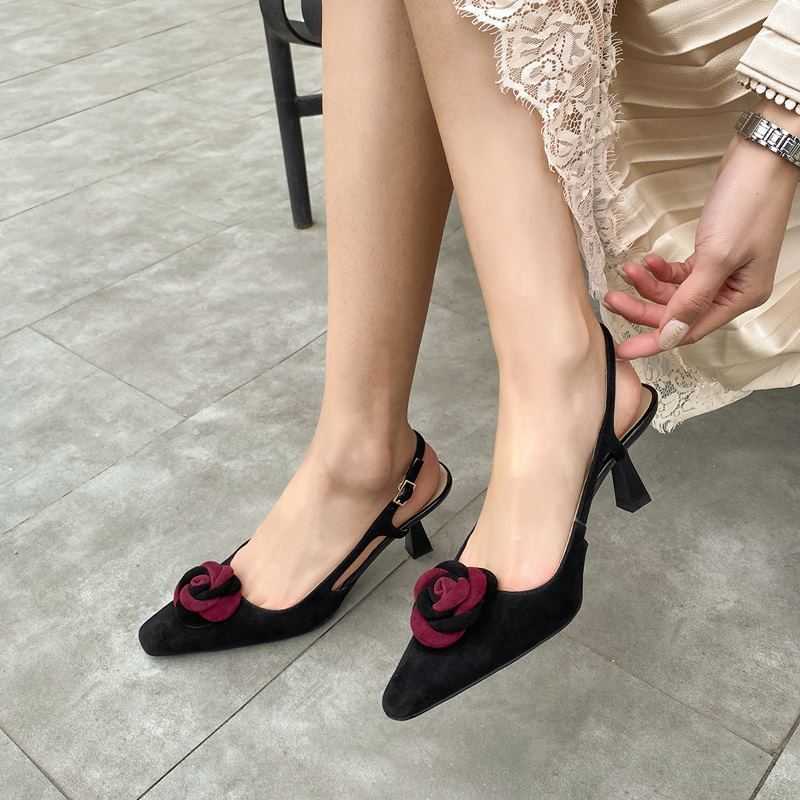 

ALLBITEFO fashion flowers genuine leather sexy high heels summer women sandals women heels shoes wedding women shoes sandalias 210611, As picture
