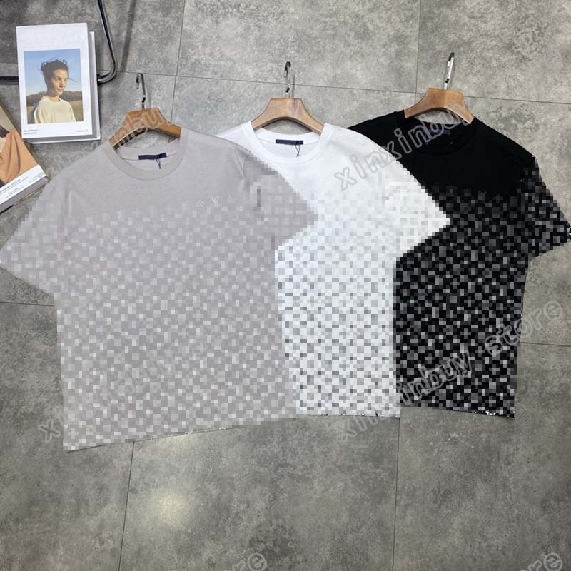 

21ss men printed t shirt Tee Gradient letters printing men clothes short sleeve mens shirts tag letters polo New black white 08, White;black