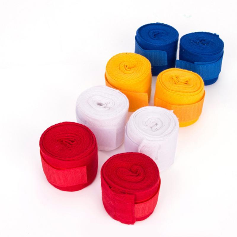 

Wrist Support 1 Pair 2.5M Cotton Hand Wraps Bandage Handguard Wraping Belt Sticking Pad Design Protecting Nylon Strap For Karate Sanda Bo, Red