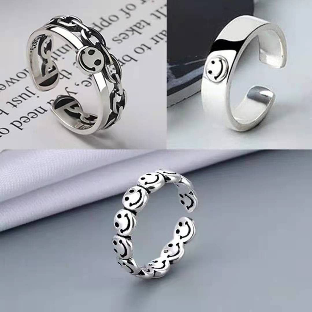 

Personality Ring Dark Silver Luminous Band Ring Ladies Friend Gift Vintage Fashion Jewelry 2021