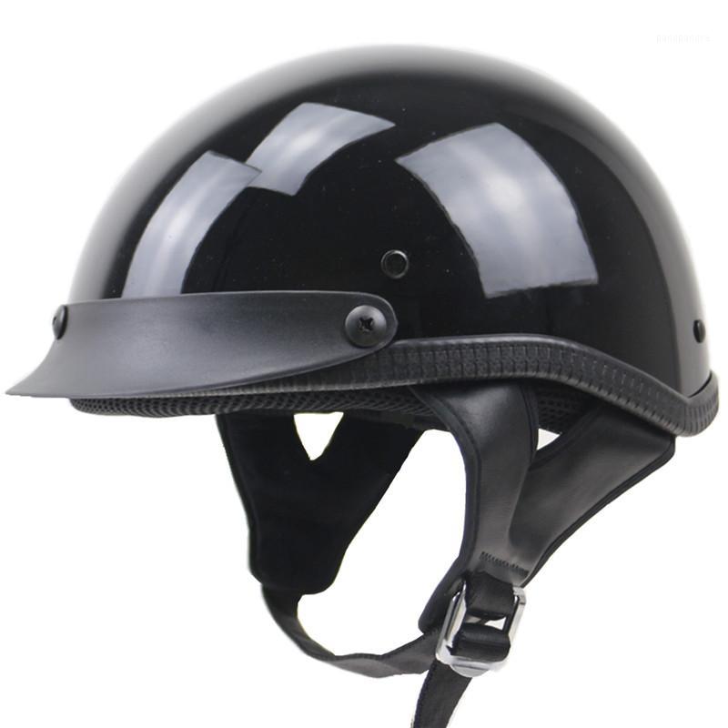 

Professional DOT Chopper Bike Style Motorcycle Helmet Half Face Motorbike, Black