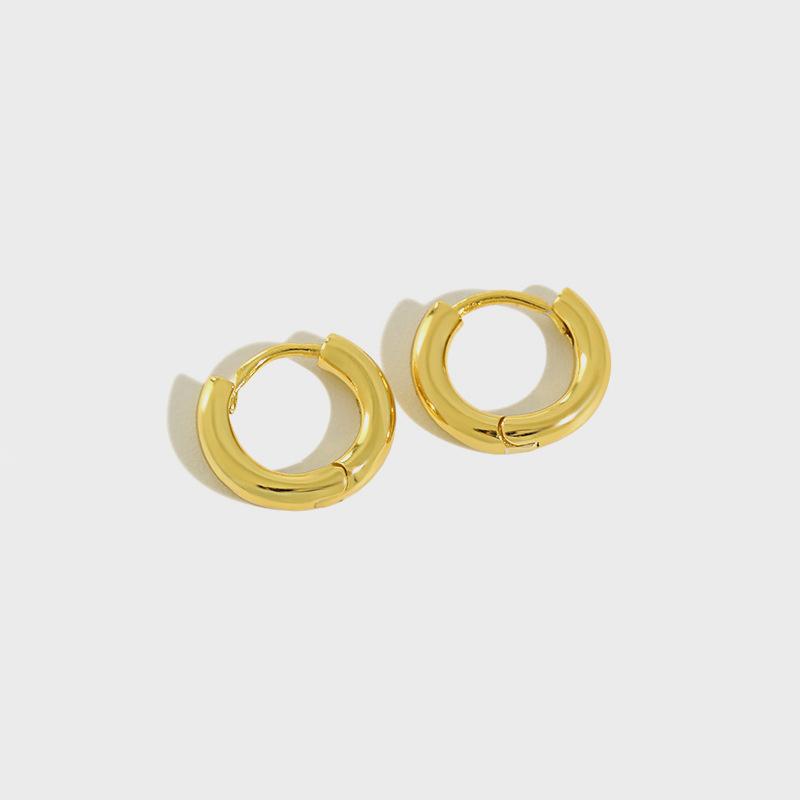 

Hoop & Huggie July Dream Silver 925 Earrings 18K Gold Earring Trendy Geometric Jewelry For Women Simple Female Gifts Bijoux