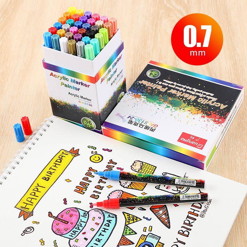 

18 colors DIY Graffiti Paper White Glitter Letter Stickers Craft Acrylic Paint Markers Pen Mark Writing Art supplies Stationery