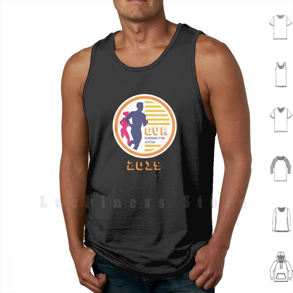

greatest virtual run tank men vest 100% cotton running runner gvr autism zealand marathon trail, White;black