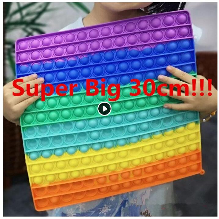 

20/30/40/50CM!!! Super Big Size Push Bubble Fidget Toys Autism Needs Squishy Stress Reliever Rainbow Adult Kid Funny Anti-stress Fidget Party CY15