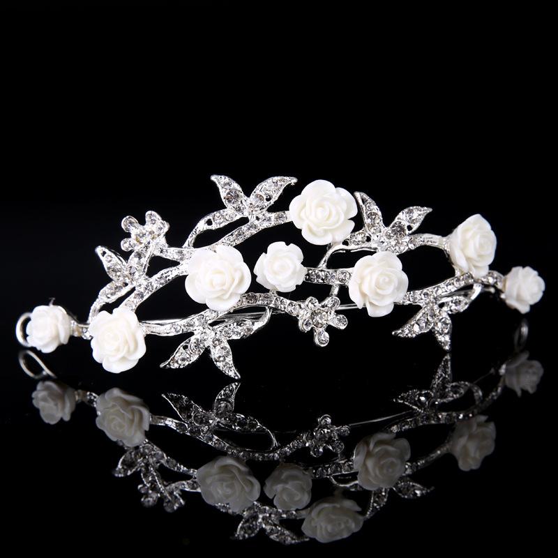 

Hair Clips & Barrettes Fashion Jewelry Flower Alloy Headdress Wedding Bride Ornaments For Women Birthday Party Prom Cosplay Hairband Crown, Golden;silver