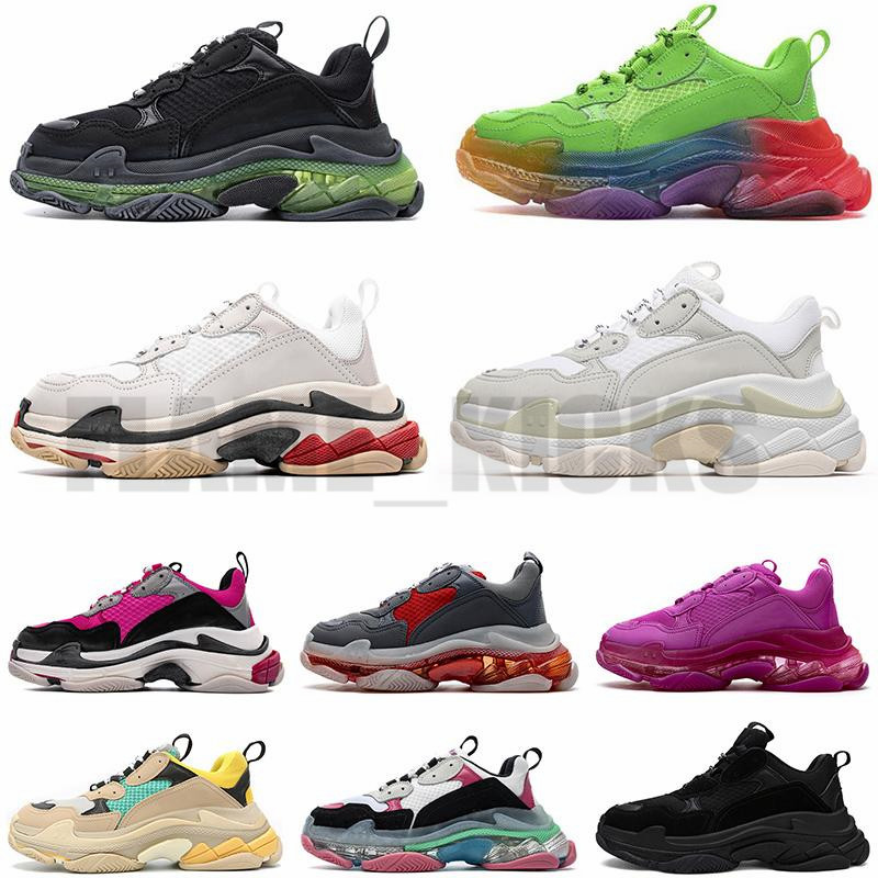 

2021 New triple s Crystal Bottoms men women dad shoes vintage platform Chunky sneakers paris 17FW trainers WITH GIFTS
