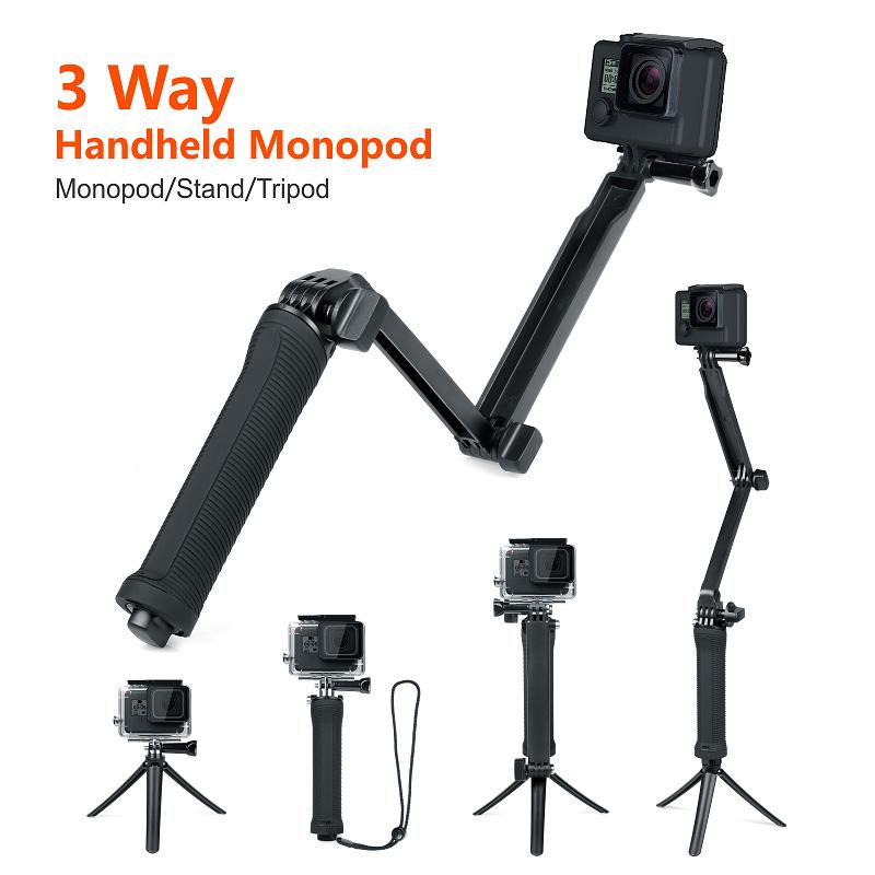 

Selfie Monopods 3 Way Grip Waterproof Monopod Stick Tripod Stand For Hero 10 9 8 7 6 5 Yi 4K SJCAM EKEN DJI OSMO Go Pro Accessories