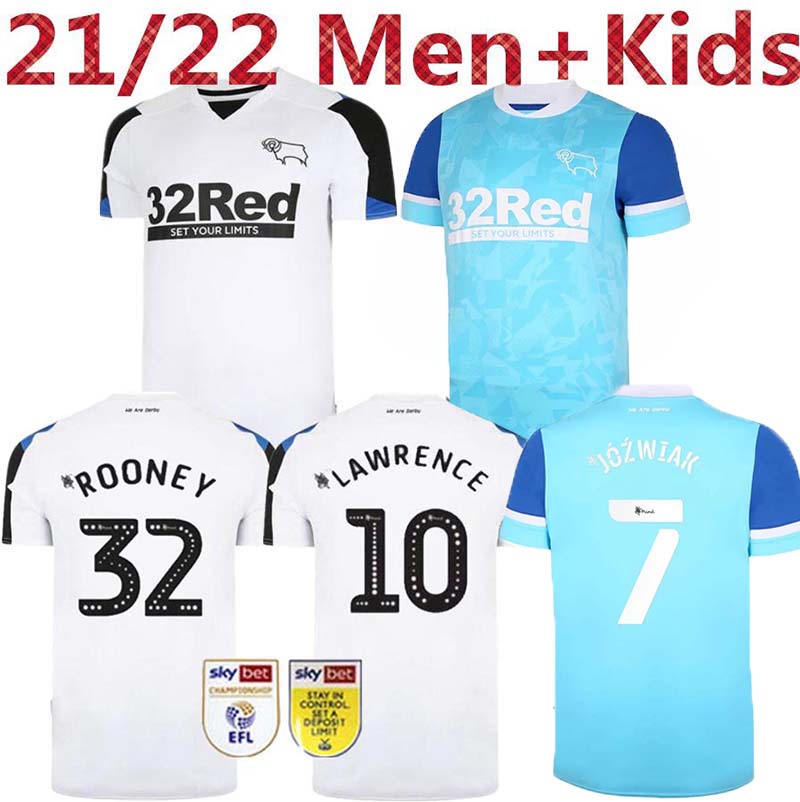 

Derby County Mens soccer Jersey 21 22 LAWRENCE ROONEY JOZWIAK HOME AWAY RAVEL White Blue Baldock Davies KAZIM BIRD BIELIK Buchanan 2021 2022 aldult Football shirt, 21-22 away patch