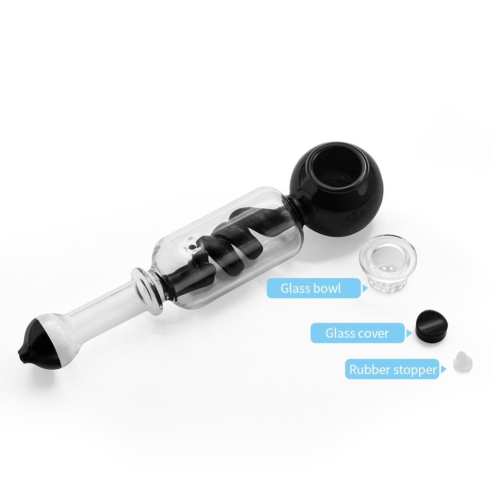 

Premium Hand Pipe with Removable Bowl Dry Herb Tobacco Smoking Accessories High Borosilicate Glass Bong Gadget for Men Filter Water Pipe