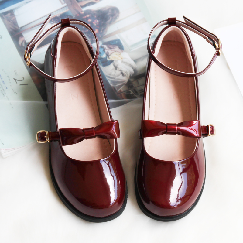 

New Jk Uniform Genuine Leather Shoes Lolita Anime Japanese Cosplay Retro Mary Jane Soft Loli Student Girl High Heels Three Inches 6kps