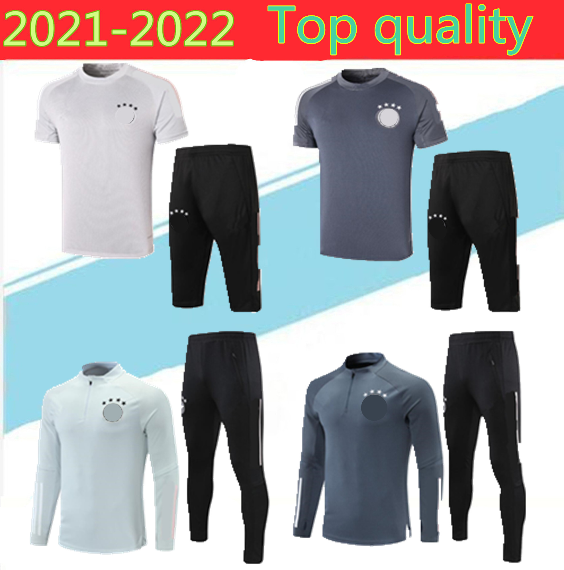 

2021 Germany Men Soccer Jerseys Sets Tracksuits Sportswear 3/4 Jersey home away 21/22 Training uniform Polo shirt tracksuit pants long sleeve, Beige