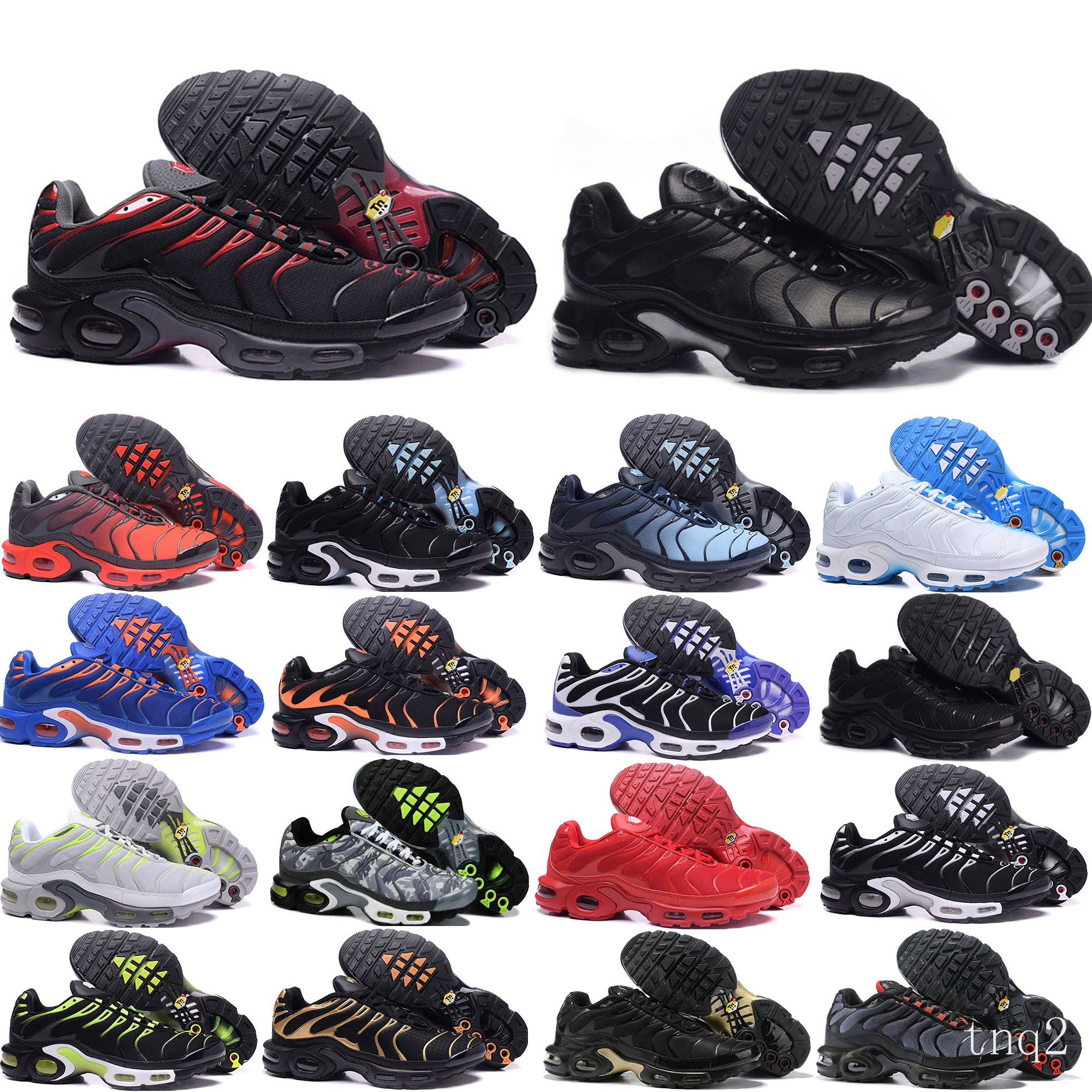 

2021 Tn Plus Shoes Mens Black Red Green White High Quality Sneakers Classic Trainers Size 36-46, Color 4