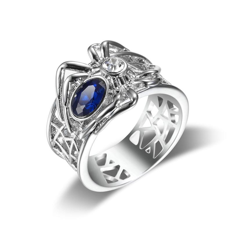 

Wedding Rings Women Ring Inlay For Diamond Luxury Copper Jewelry Vintage Spider Silver Large Dainty Gemstone Anniversary, Slivery;golden