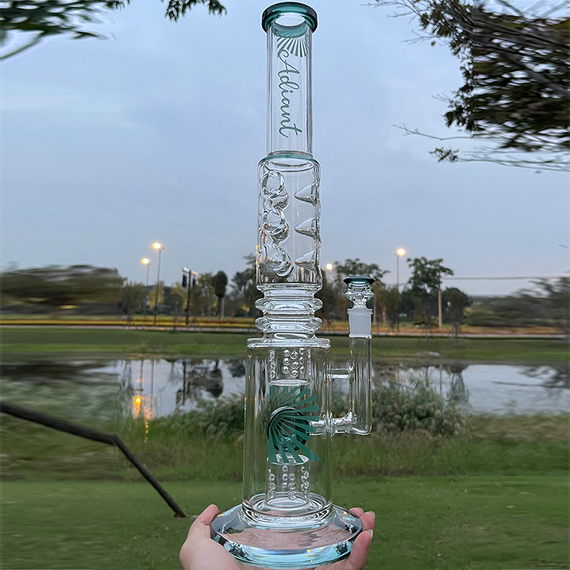 

Hookahs 20 Inches Four color glass Bong with 14mm water pipes Whistle percolator tobacco accessories
