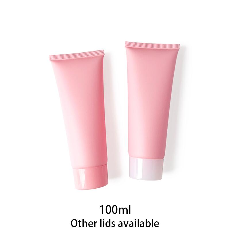 

100g Empty Cosmetic Container 100ml Matte Pink Plastic Bottle Hand Lotion Aloe Cream Packaging Squeeze Tube Frost Free Shipping