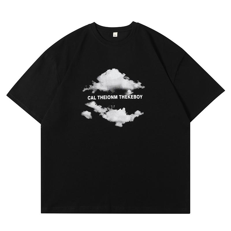

Men's T-Shirts Harajuku Clothing, Large Oversized T-Shirt, Comfortable, Breathable, Handpicked Material, Top Short Sleeve, White;black