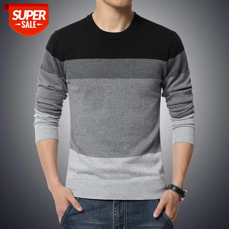 

New Sweater Mens O Neck Striped Slim Fit Knittwear Long Sleeved Sweater Pullover Men Thin Casual Knitted Pullovers Male #Gj1C, White;black