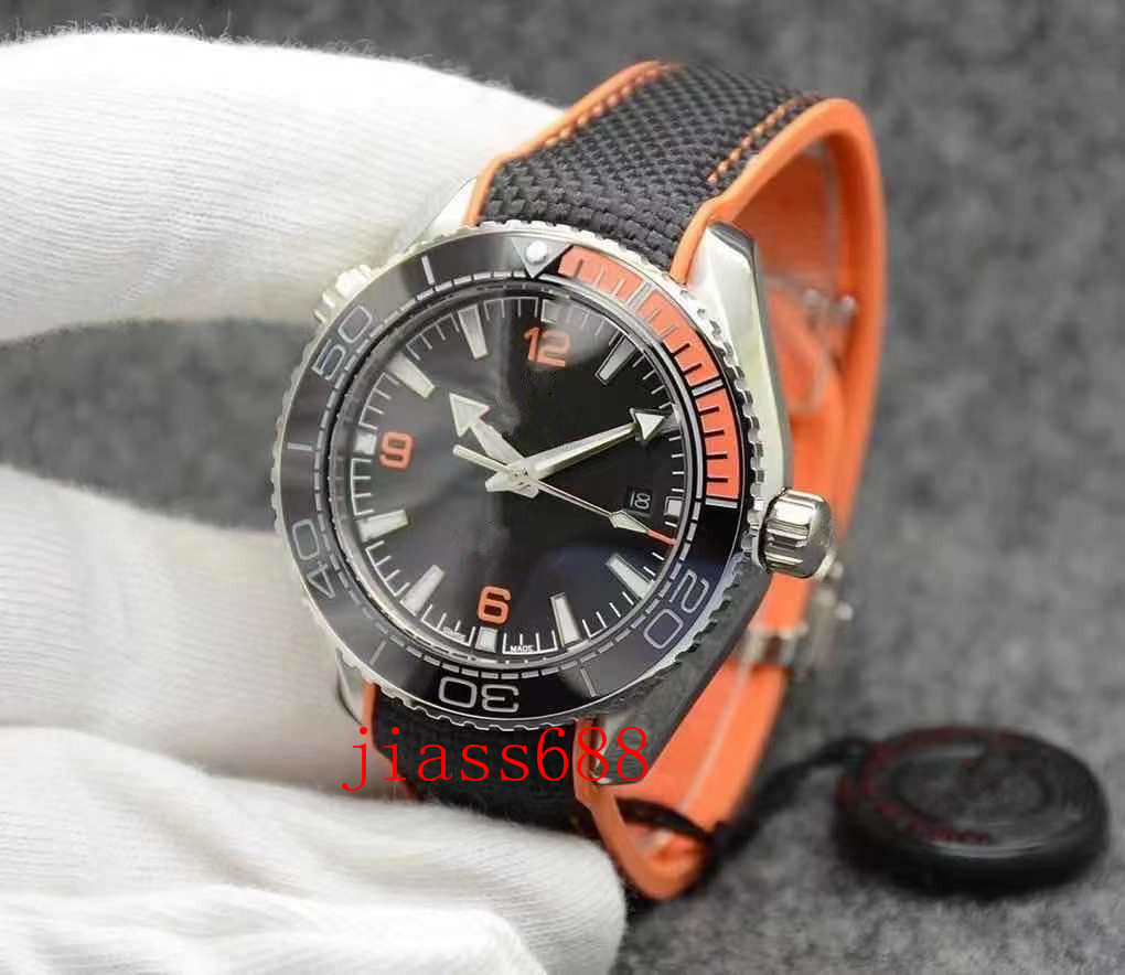 

men's business casual 44mm watch automatic mechanical stainless steel case montre de luxe wristwatch, Slivery;brown