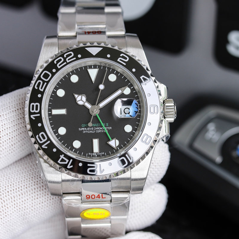 

ceramic bezel stainless steel strap mechanical automatic watch Sports Fashion Black Brown bezel 40mm automatic rose gold men's Watch, Slivery;brown