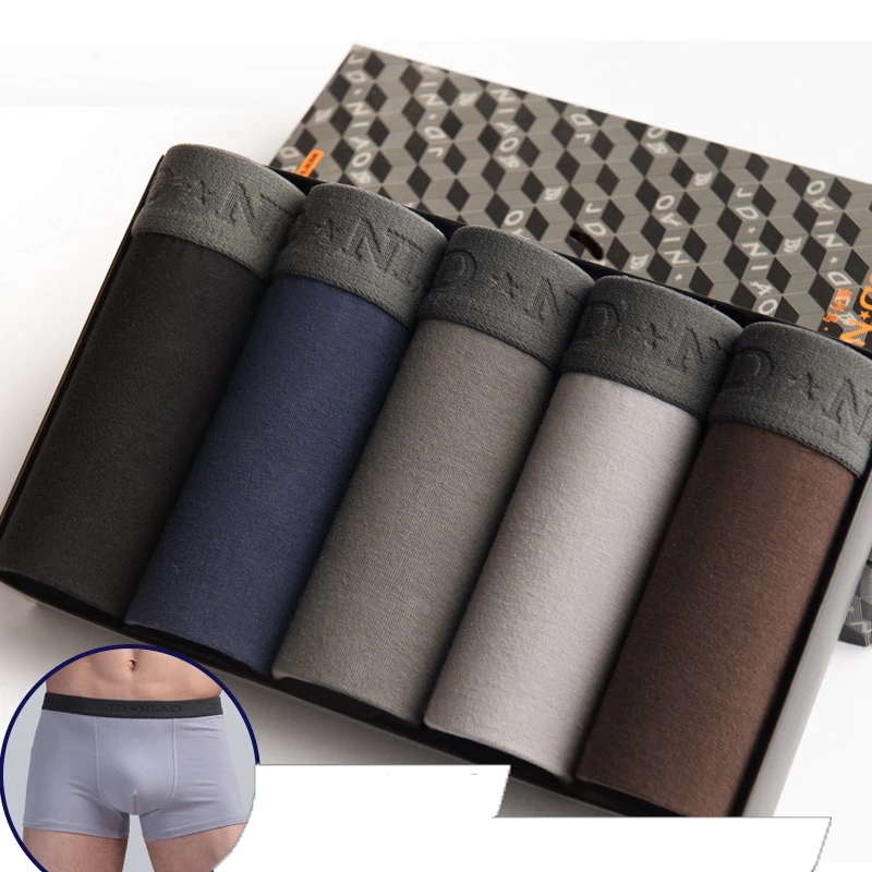 

Men Underwear Pure Cotton Boxers Underpants Comfortable Breathable Panties Trunk Boxershorts 5Pcs/lot