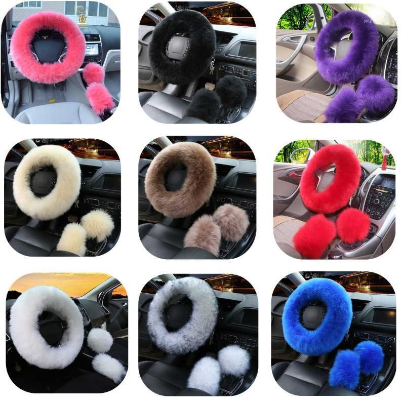 

Steering Wheel Covers 36-38cm Car Cover Purple Red Pink Winter Furry Diameter For Most Standard Wheels Comfortable Soft