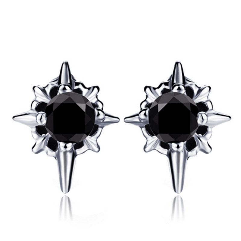 

Stud Crystal Earrings Women Stainless Steel Fashion Jewelry 2021 Black Zircon Gifts For Woman Accessories Have Pierced Ears, Golden;silver