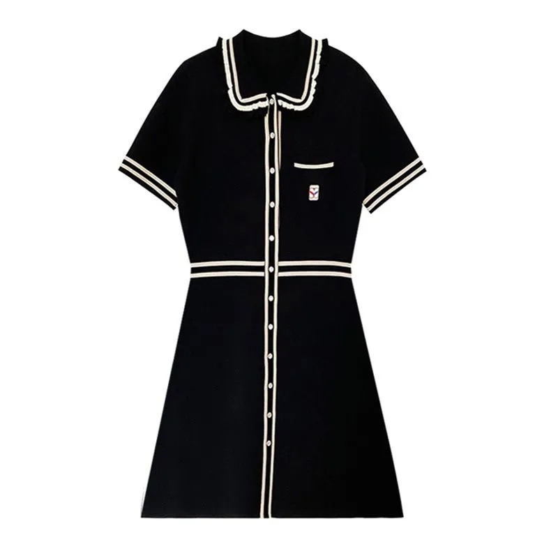 

New Sandro Knitted Dress Badge Temperament Color Black., Customize