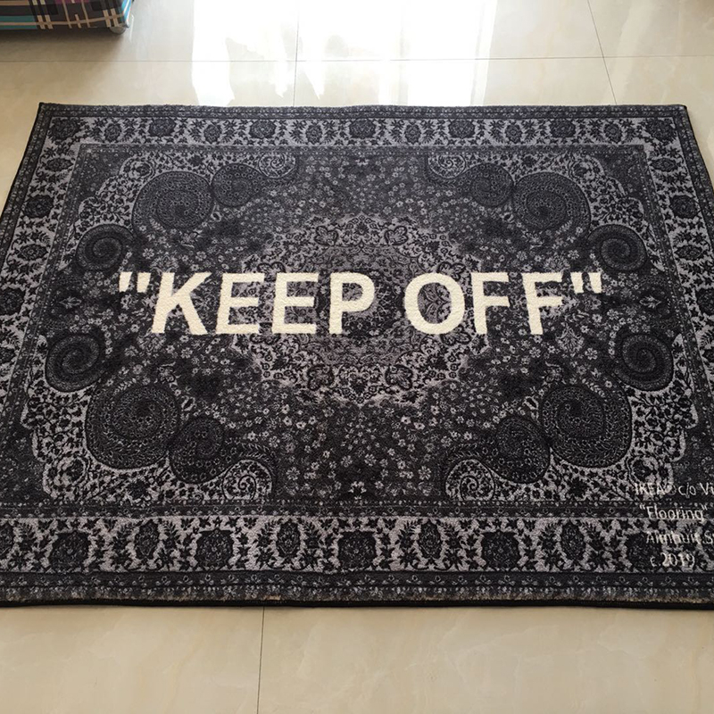 

Neew Upgrade White Cashew Fower Keep Off Carpets Floor Mats Trendy Designer Carpet Decorations Rug