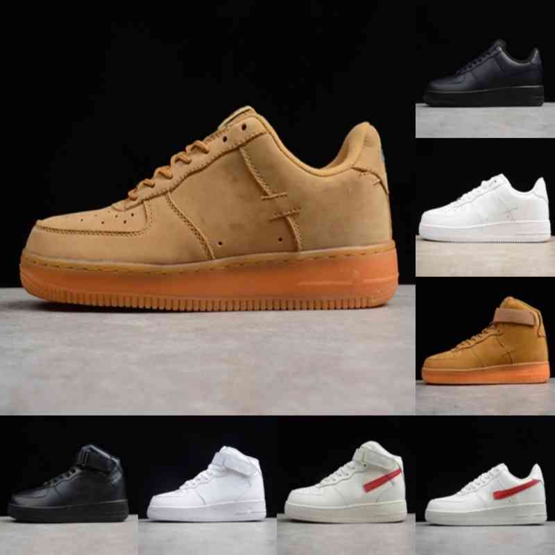 

classic 2021 One 1 Men casual shoes High Low Triple White Black Wheat red color sandal Outdoor Sports Fashion Women Mens Trainers eur 36-46