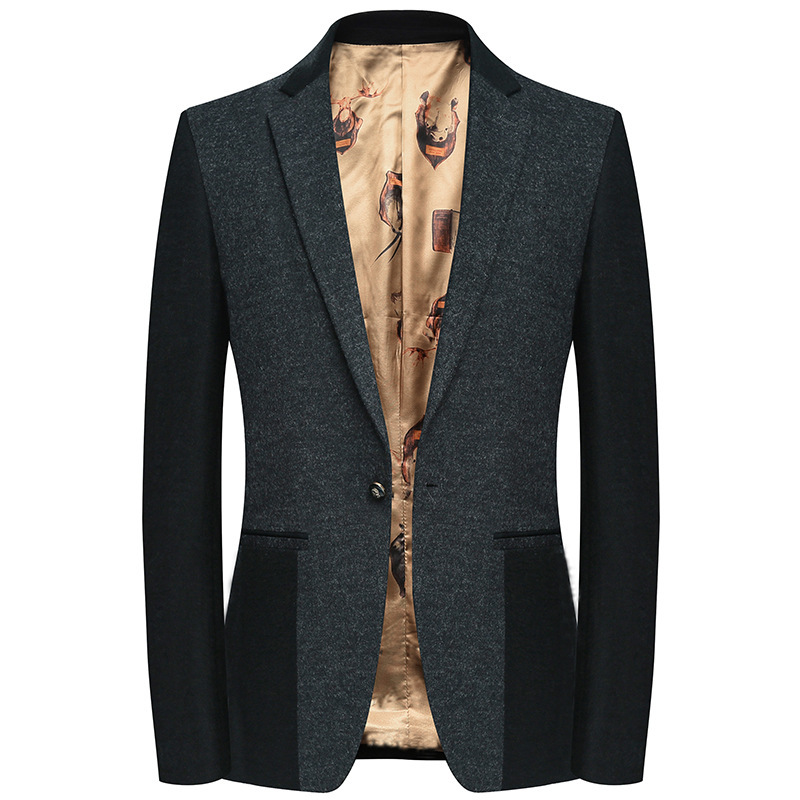 

2021 New Spring Autumn Men Slim Single Button Blazer Suit Jacket Male Business Homme Fashion Wool Casual Blazers Coat R322, Gray