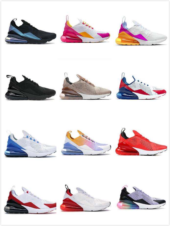 

270s mens running shoes spirit Seattle Away teal Bred white university red Oil Grey men women trainers sneakers US 5.5-11, Triple black