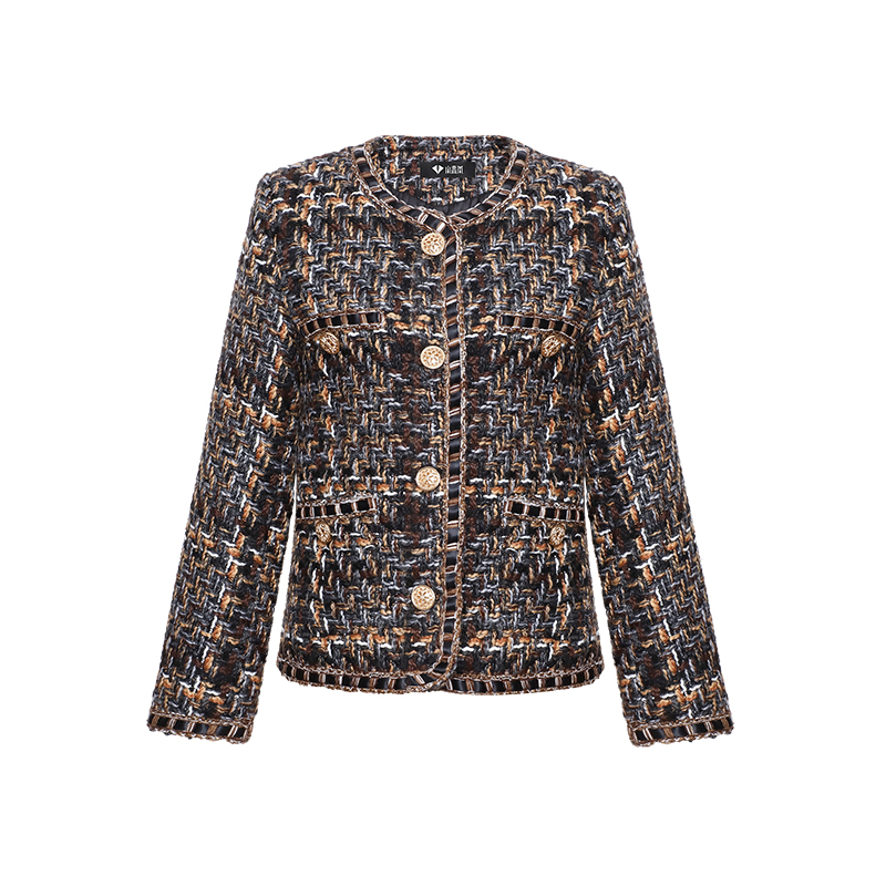 jackets ladies winter wear spring Office Wears Elegant Women Jacket designer Apparel Dark brown lattice Fashion Women's coat comfortable Out-image-742324639