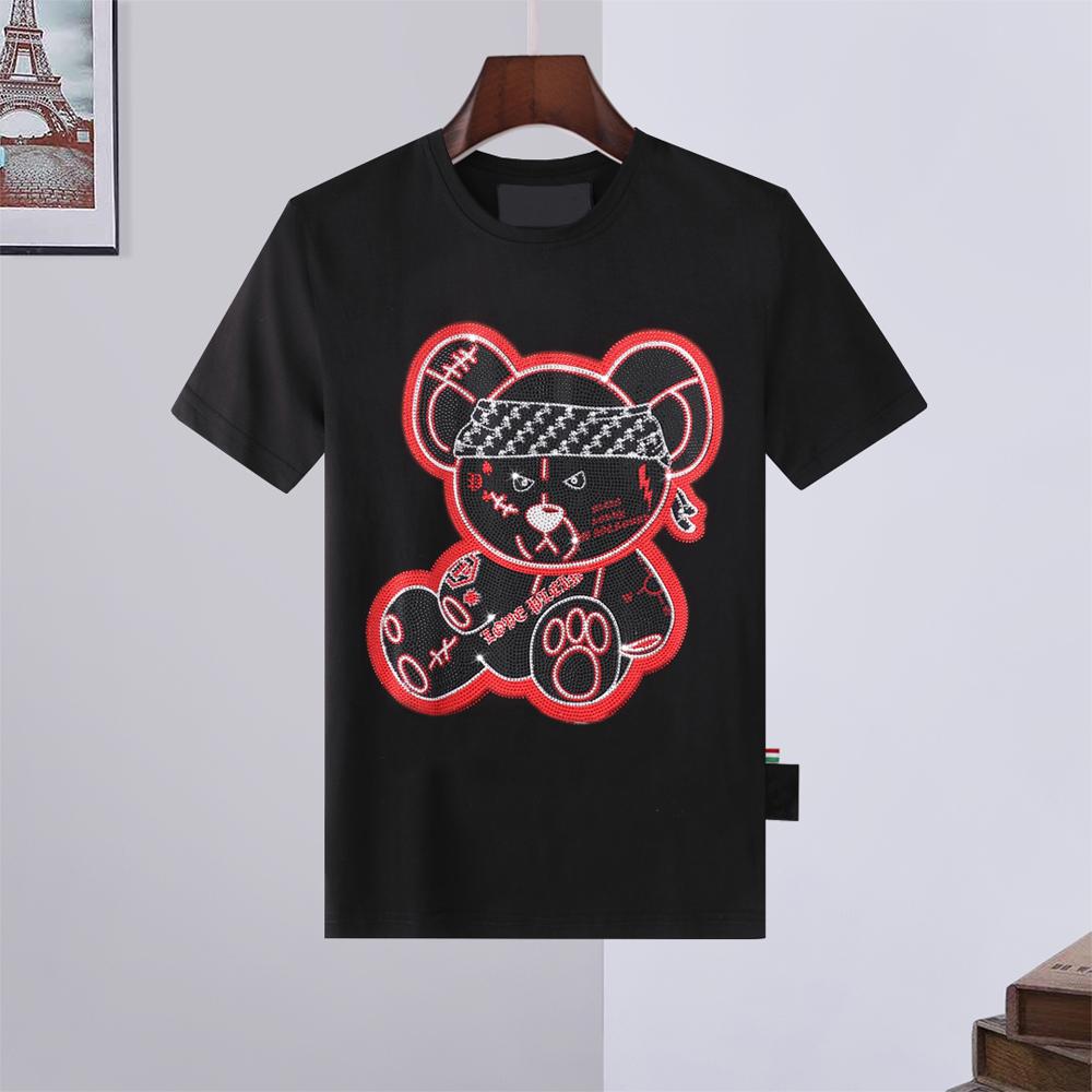 

2021ss Top Quality Men Women Designer T Shirts Luxury phillip Shirt supermo Hoodies coats Spring Short Sleeve Bear Diamond Tops shoes 02, White;black
