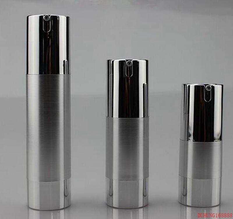 

50PCS 15ML 30ML 50ml UV silver gold airless vacuum pump lotion bottle used for Cosmetic Container