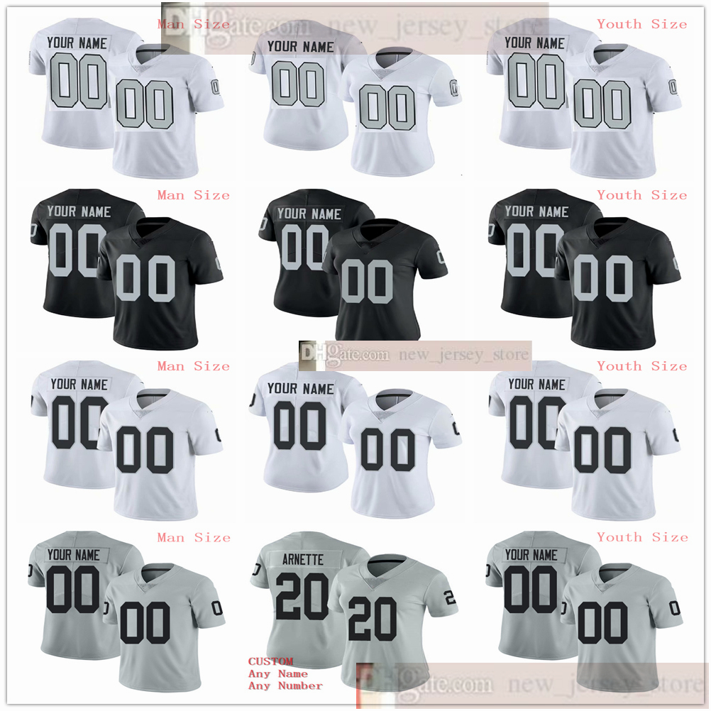 

Custom ManFootball Jerseys Mens Women Youth KID Black White Jerseys Message any number any name on the order, Women only s-xxl