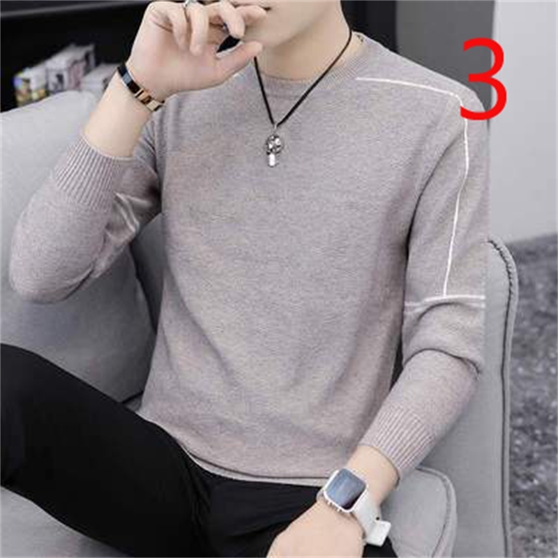 

2021 New Solid Color Long-sleeved T-shirt Men's Cotton Business Casual Collar Autumn Shirt X14f