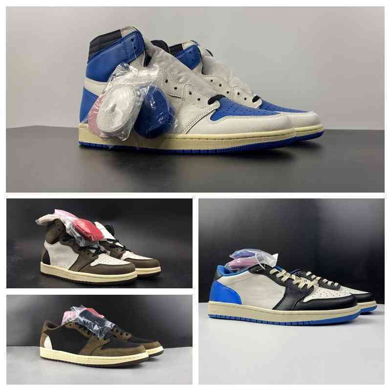 

Shoes LJR Basketball Military Blue Mocha High low OG TS 1 1s CD4487-100 I Men Sail Black-Military Blue-Shy brown Sneakers, Mocha low