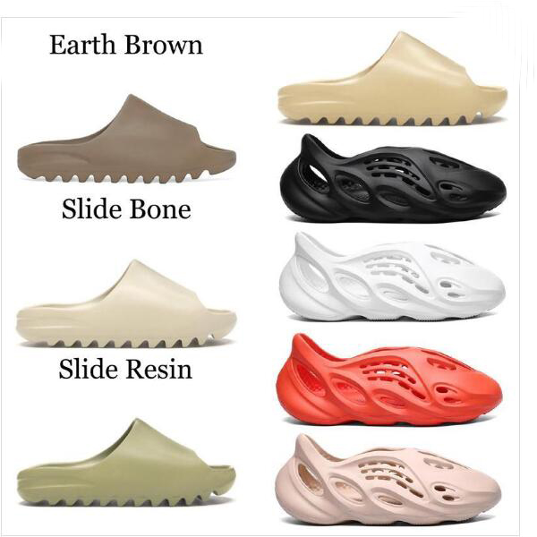 

2022 Slides Slippers Foam Runner Desert Sand Triple Black Bone White Resin Slide Sandal Mens Slipper