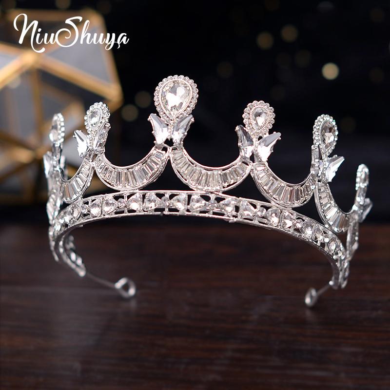 

Hair Clips & Barrettes NiuShuya Wedding Accessories Crystal Tiara For Brides Head Piece Queen