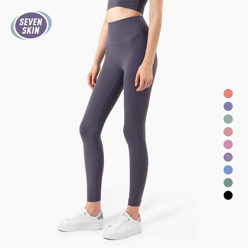 

SEVEN SKIN Solid Women Leggings Push Up Pants for Women High Waist Gym Fitness Leggings Seamless Running Sports Tights Feminina, Black