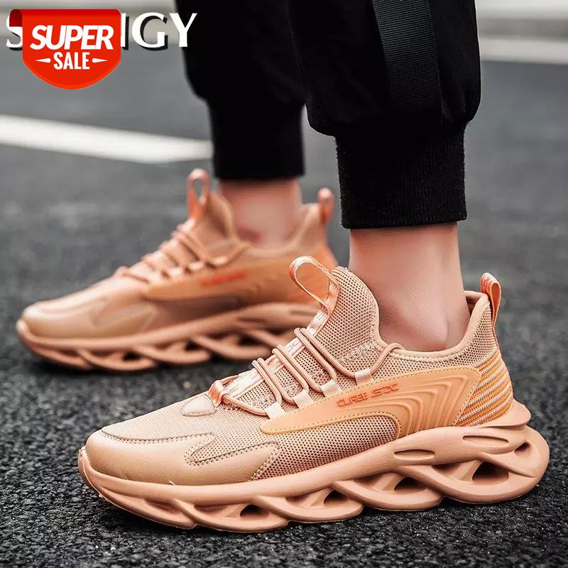 

2020 Fashion Man Sneaker Mesh Splicing Height Increase Blade Bottom Sport Shoes Men Running Leightweight Breathable Outdoor #Fk7X