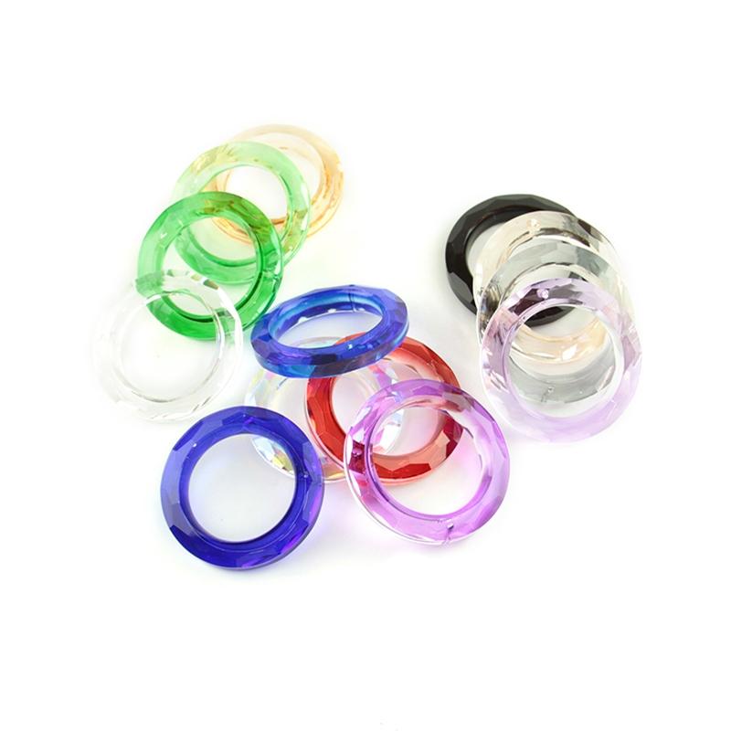

50mm 10pcs Crystal Light Ring Circle Handing Crystal Light Ring Chandelier Glass Lamp Prisms Parts Drops Pendant Fashion