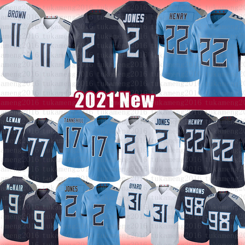 

2 Julio Jones 22 Derrick Henry Tennessee AJ Brown Football Jersey Steve McNair Ryan Tannehill Titans Taylor Lewan Marcus Mariota Ben Eddie George Simmons Smith Byard, Mens-taitan